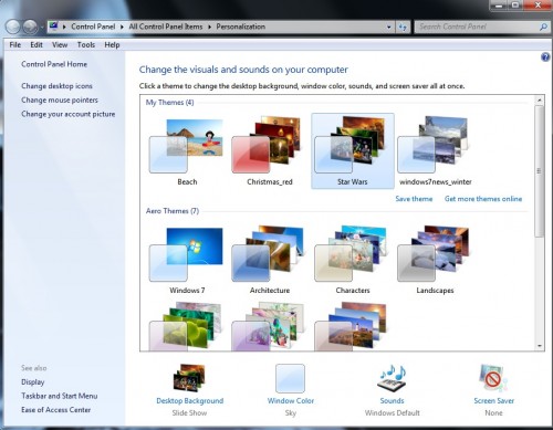 come sostituire i temi in Windows 7 Home Basic