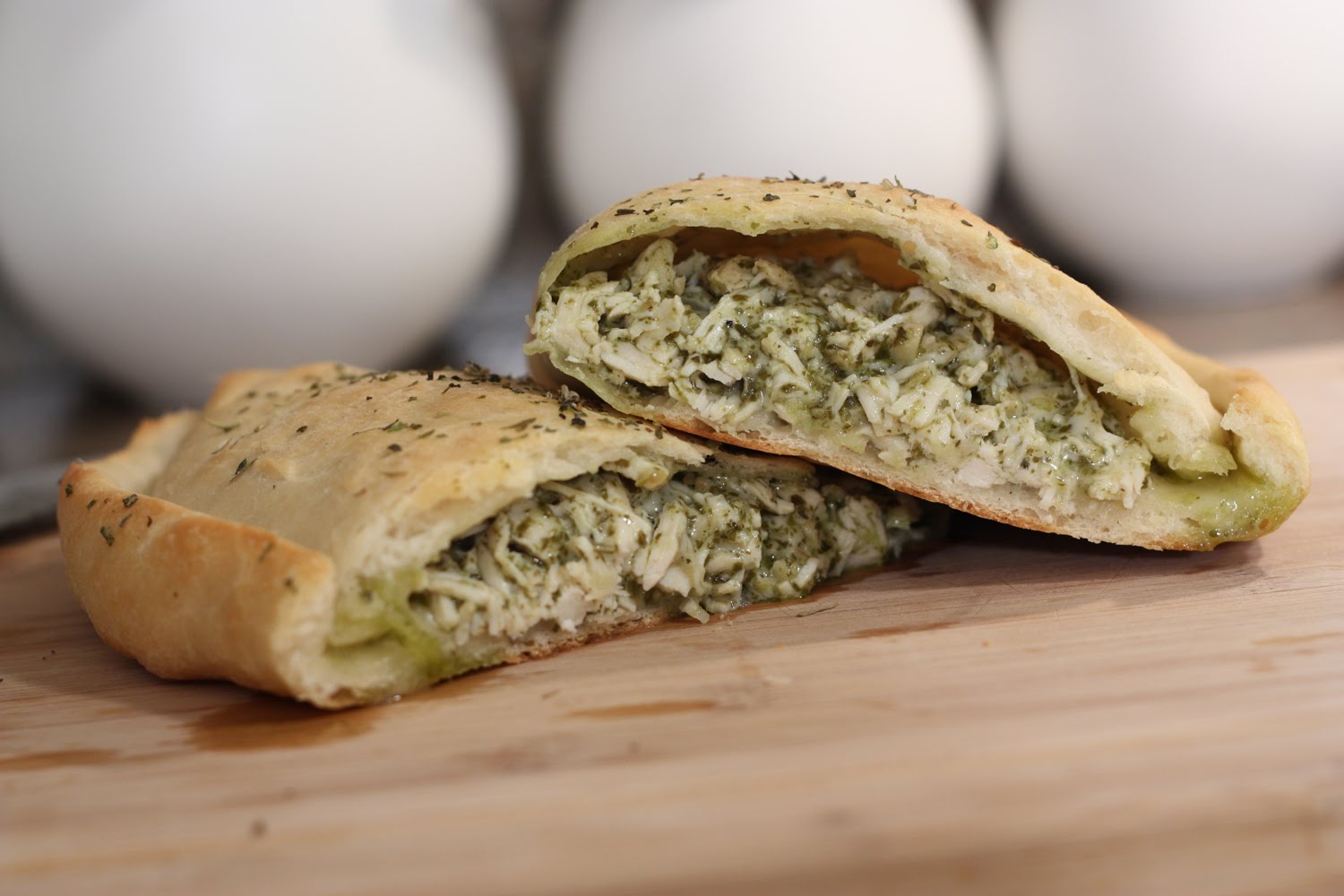 That Winsome Girl Chicken Pesto Calzones