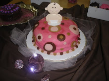 Pink & Brown Baby Shower Cake