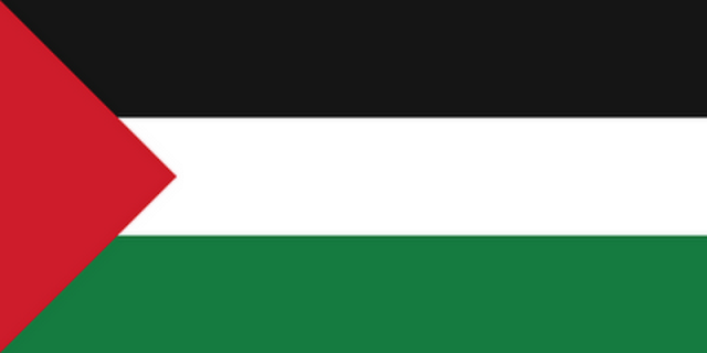 NATIONAL FLAG OF THE COUNTRY OF "PALESTINE" PRONOUNCED "PHILISTINE" BY BIBLE AND BY NATIVES