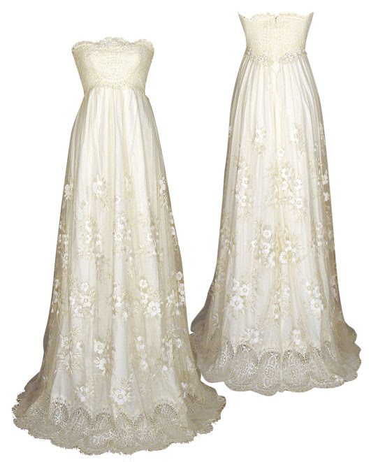 Jenn's blog: Simple Tea Length Strapless Beading Lace Wedding Dress ...