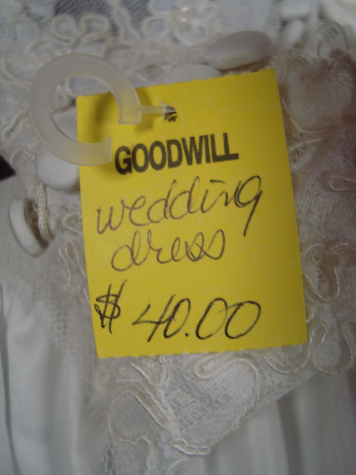 Bride in a 99 dollar wedding dress