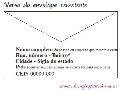 ENTRE LINHAS: Como escrever corretamente no envelope o remetente e ...