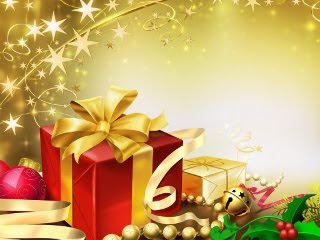 Zlatni Božićni pokloni download besplatne slike pozadine za mobitele
