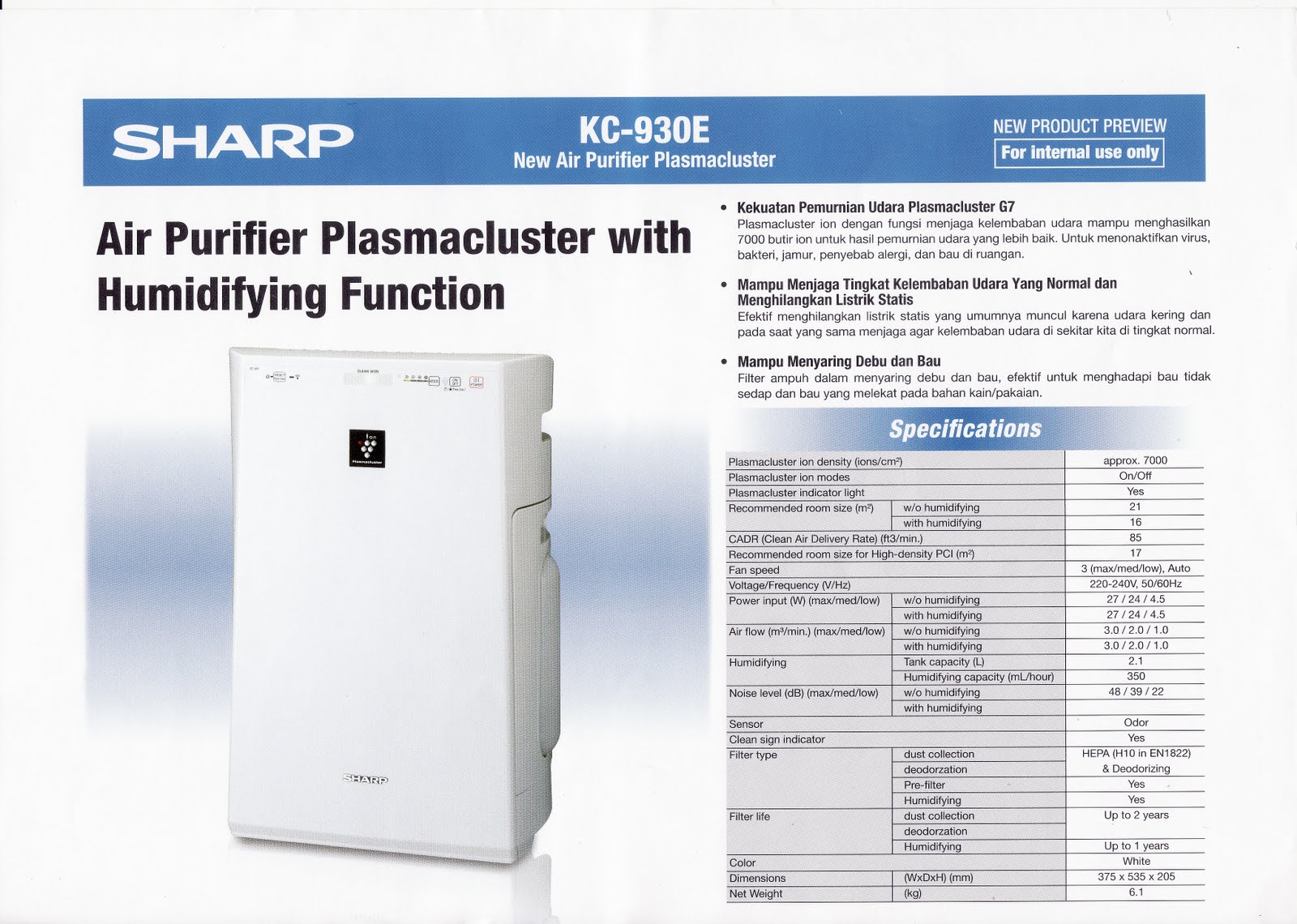 AIR PURIFIER SHARP