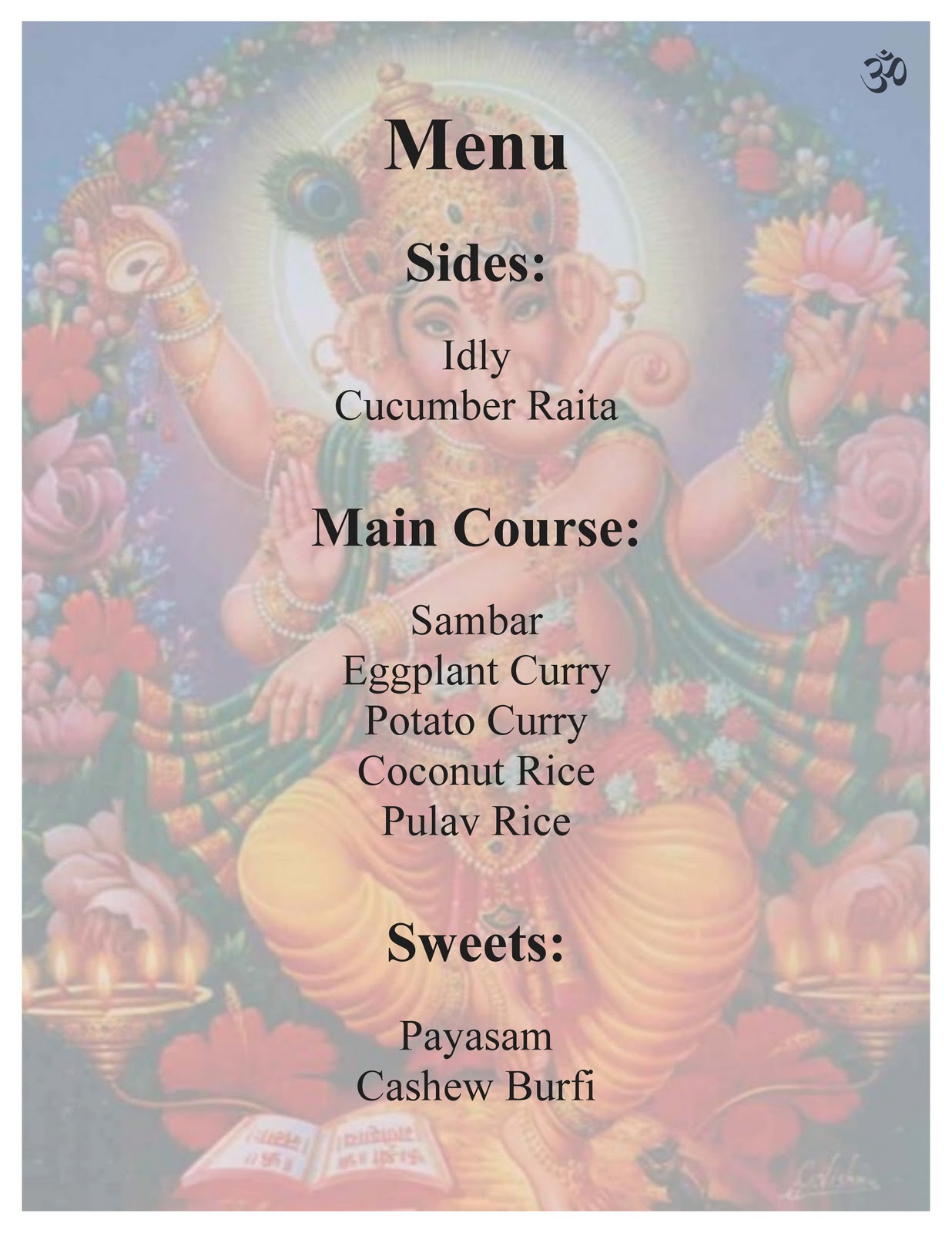 crazy little thing called blog: My Indian Wedding - Menu