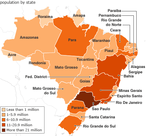 brazil map population