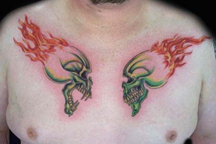 TribalSkull Tattoo Tribal Chest Tattoos