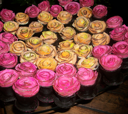 Rosas de fatias de coco.