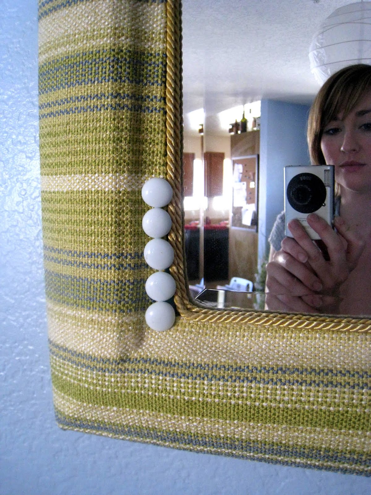 Found in the "Ali" Fabric Covered Mirror