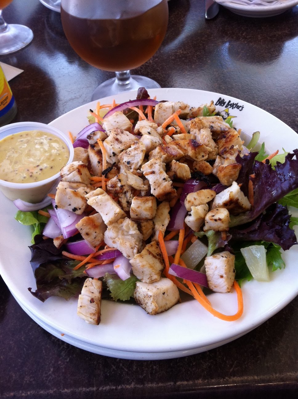 What I Eat Warm chicken salad with mustard and honey dressing.