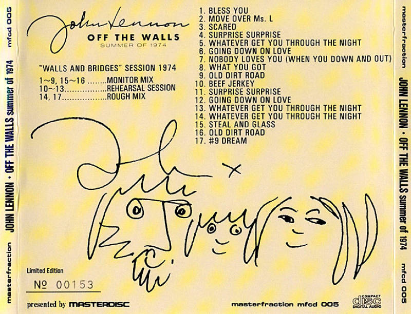 John Lennon 1974 Alternate mixes and sessions. " Off The Walls