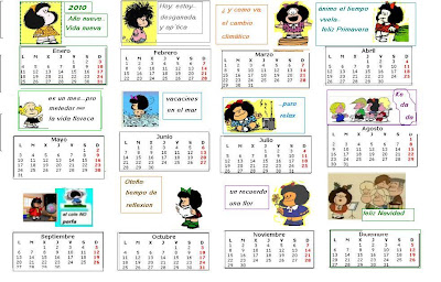 Descarga el calendario 2019 de Mafalda para imprimir