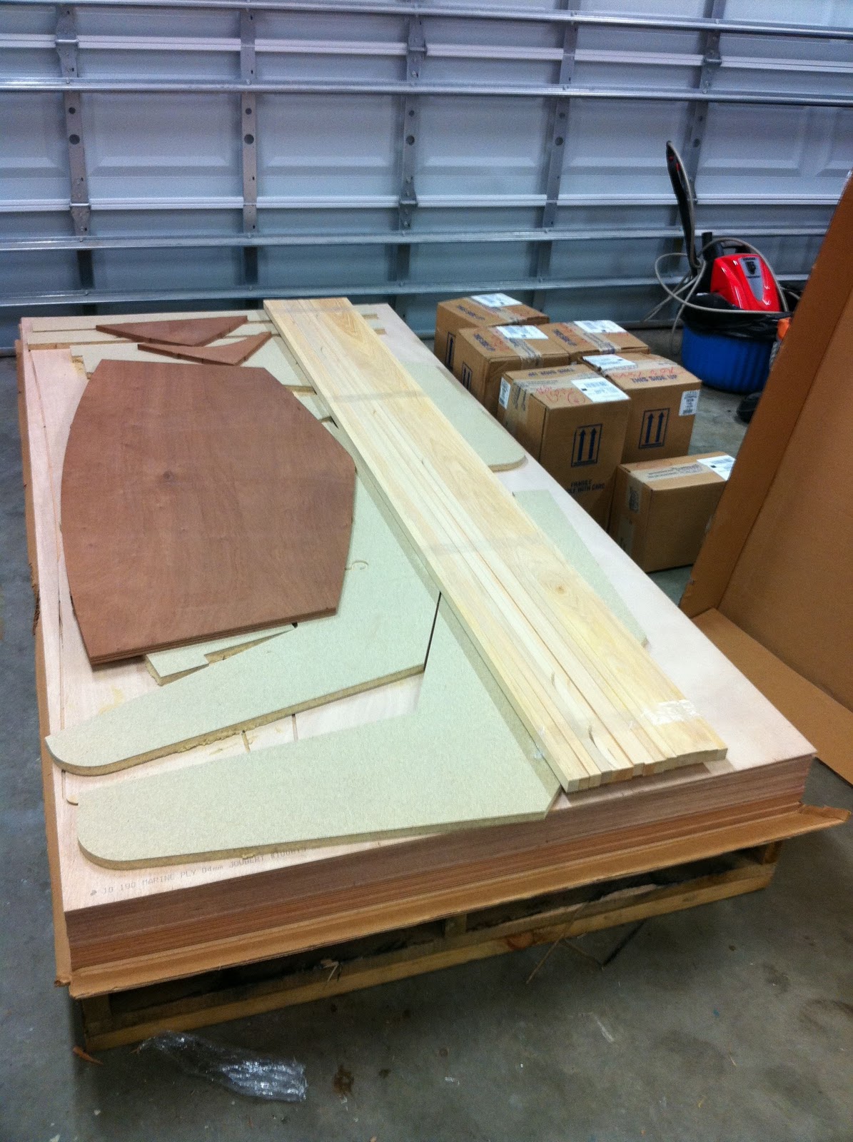 PocketShip Build Epoxy Arrives Plywood Unboxed