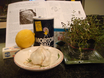 ingredients for lemon and thyme roast turkey breast