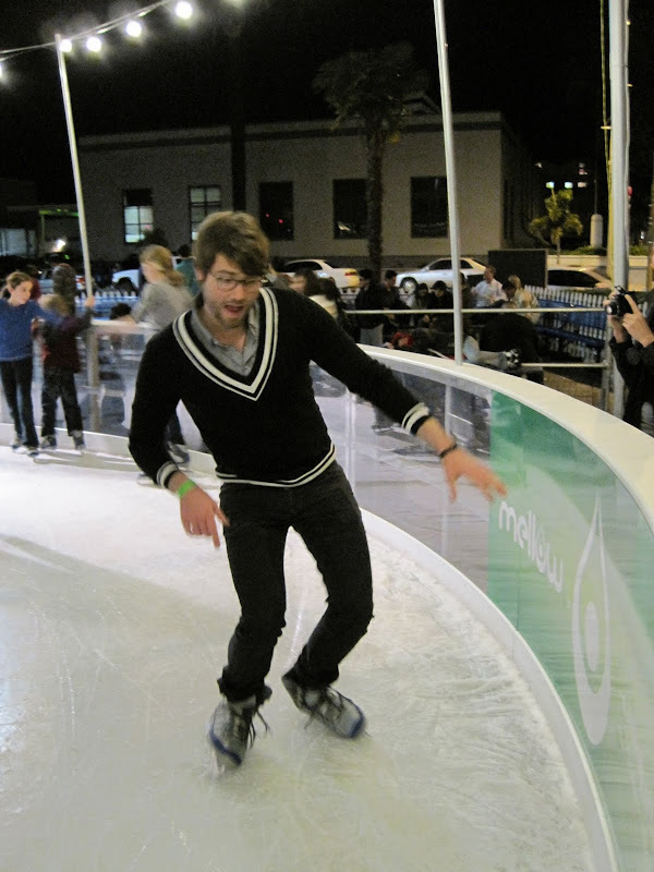 Matthew tried to skate backwards and do some fancy moves but he ended up 