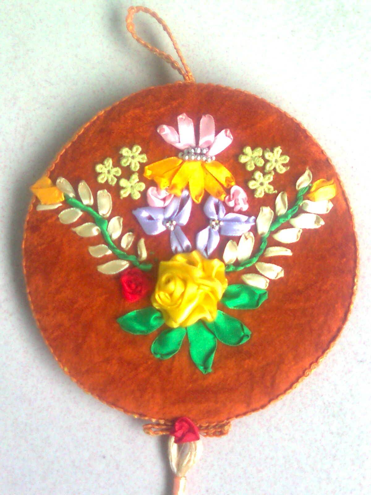 creations unlimited Ribbon embroidery Wall hanging