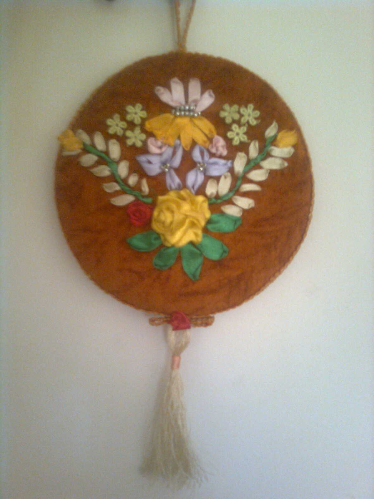 creations unlimited Ribbon embroidery Wall hanging