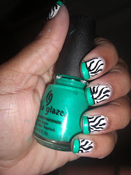 nails zebra french tips nail