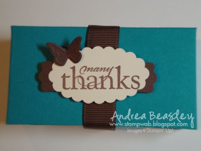 Taken with Teal cardstock 107090 Chocolate Chip cardstock 102128