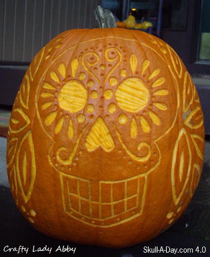 Skull 2024 carved pumpkin