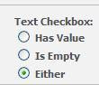 Text with check box search