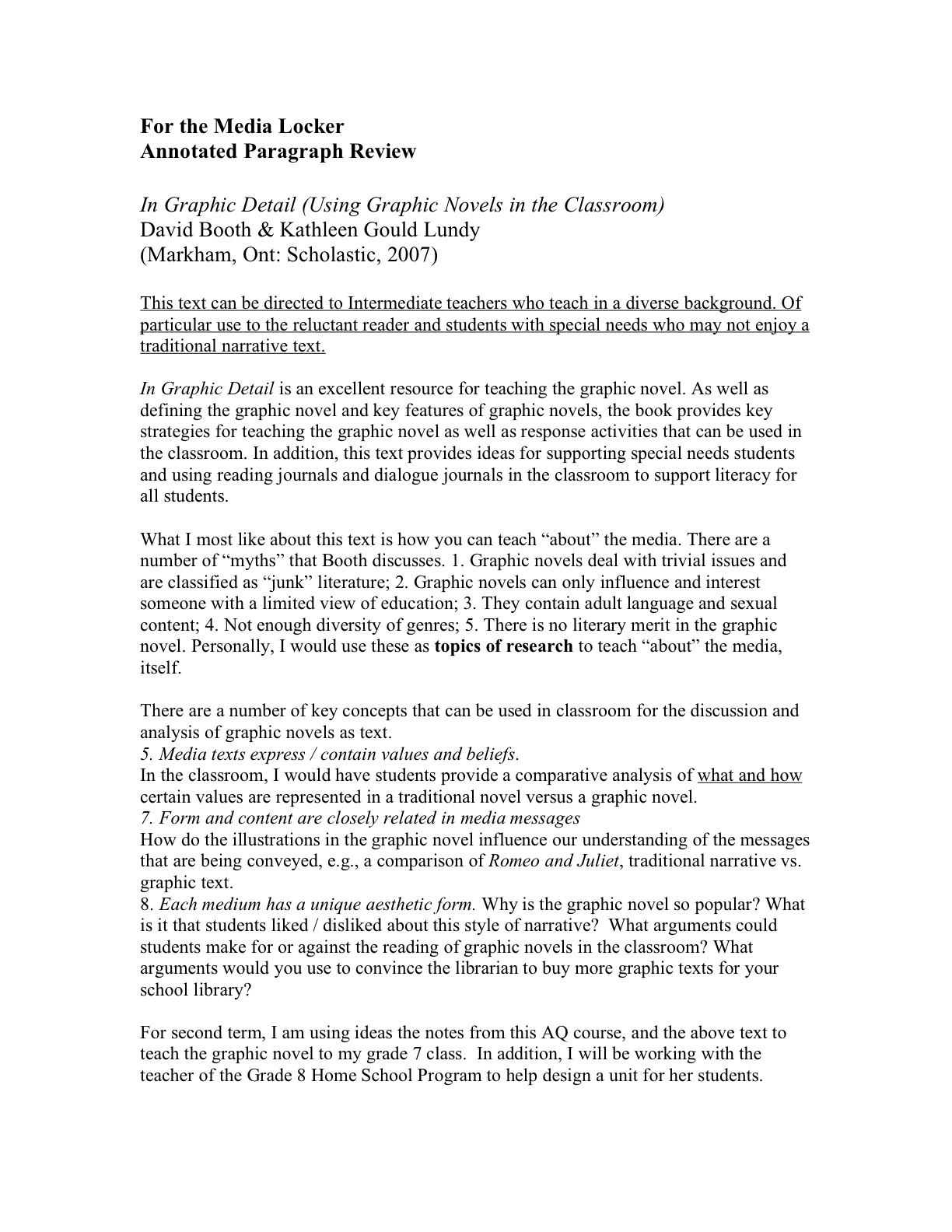 Annotated story picture