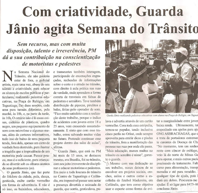 Reportagem do JORNAL DO TRÂNSITO - DF