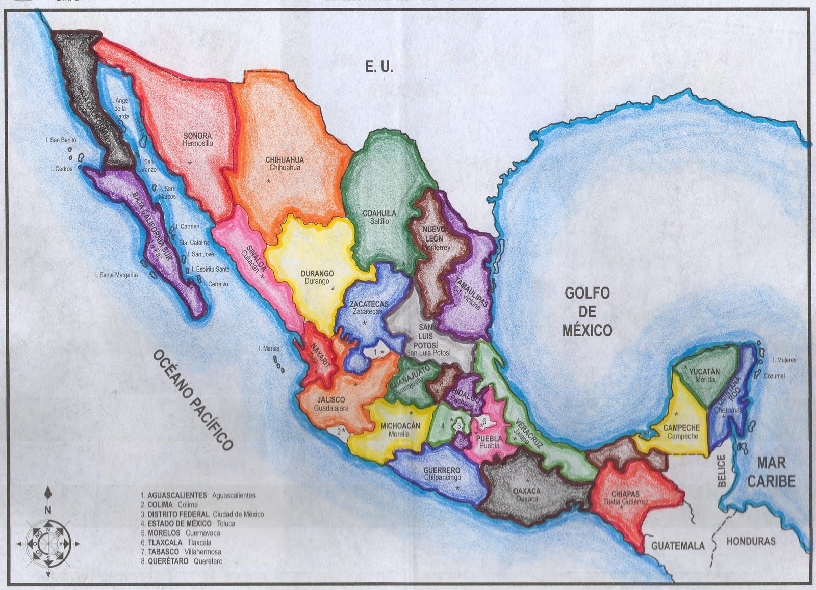 Mapa De México Mapa De Mexico Mapas Mapamundi