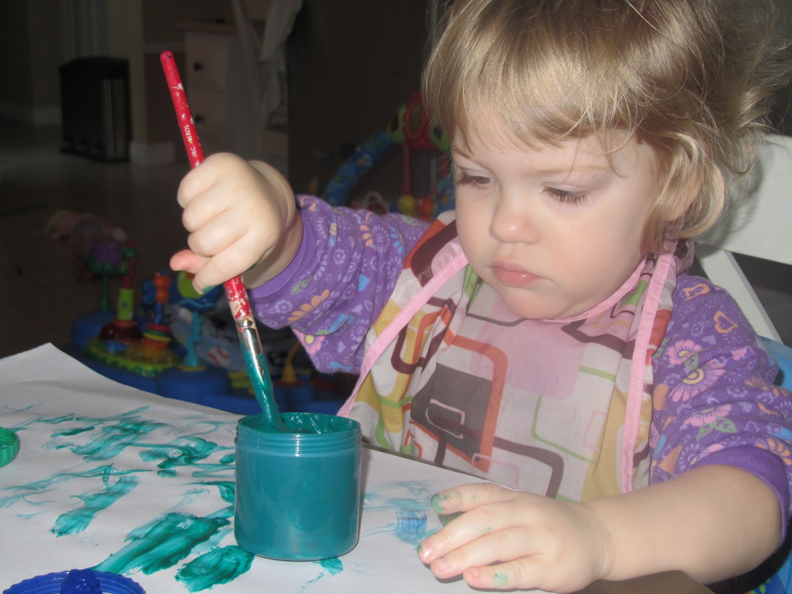 Sandwich finger painting fun