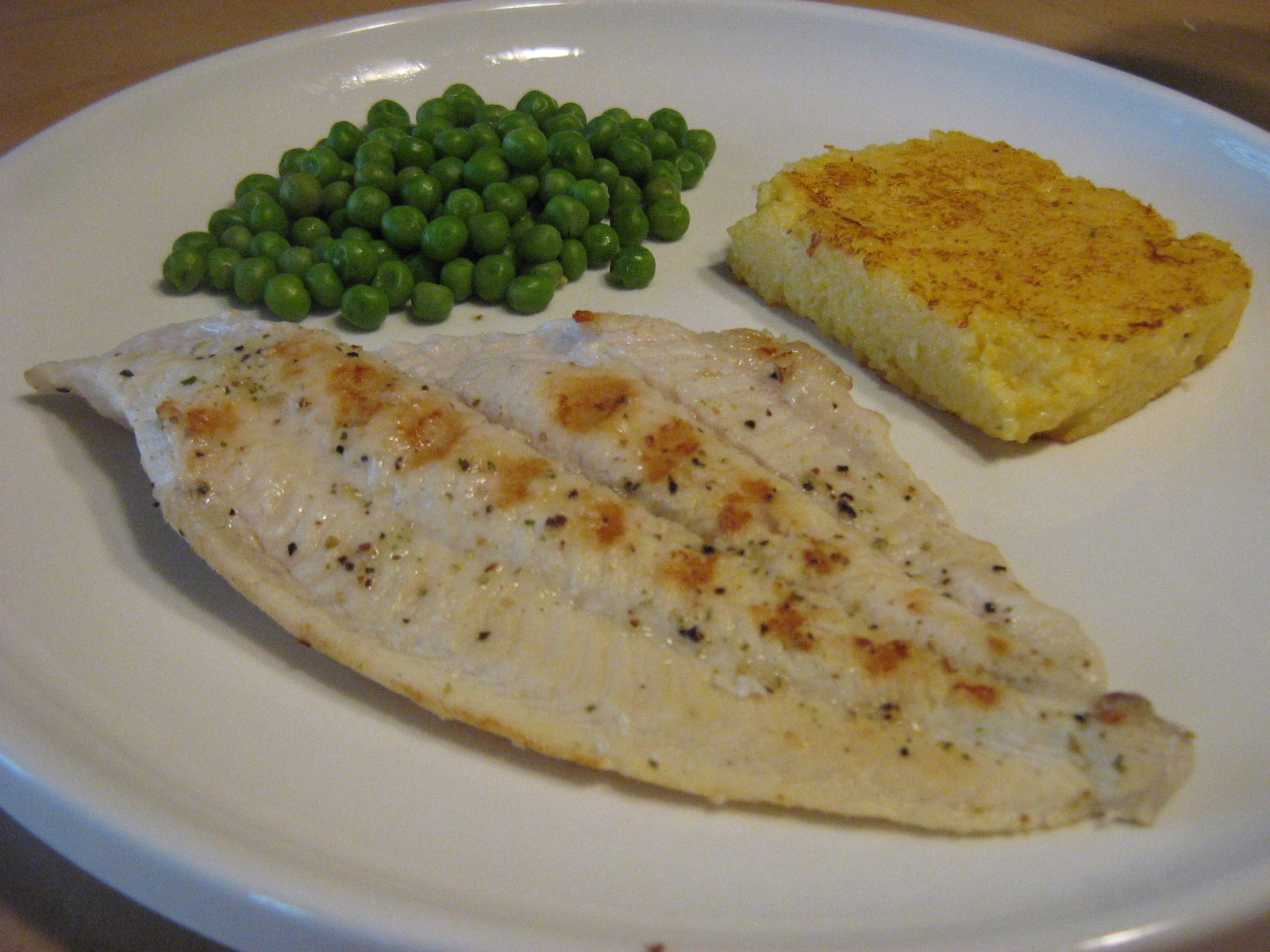 Janis Cooks Grilled Catfish with Fried Polenta and Peas