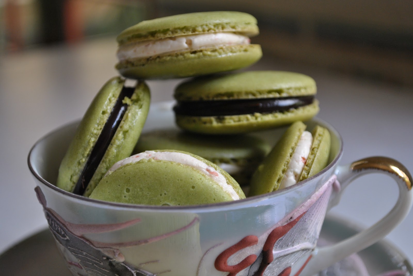 The Kitchen Guardian Green Tea Macarons....