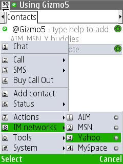 gizmo im voip sip chat sms call