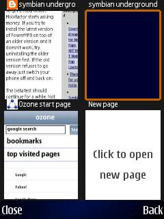 Ozone mobile phone web browser for Symbian S60