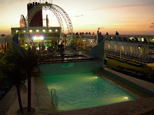 These are some views of the ship at or after sunset.