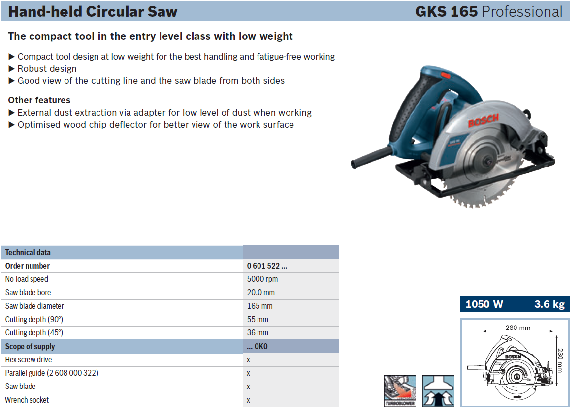 Charlie Machinery Trading HandHeld Circular Saw GKS 165