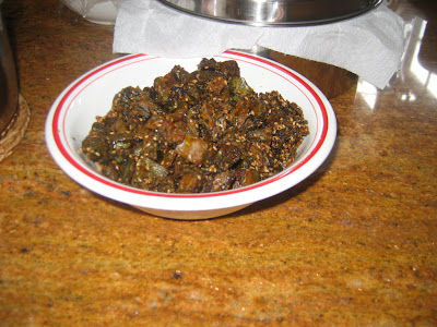 Fried patra in oil with spices