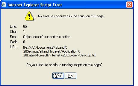 Error fora. Active desktop Error.