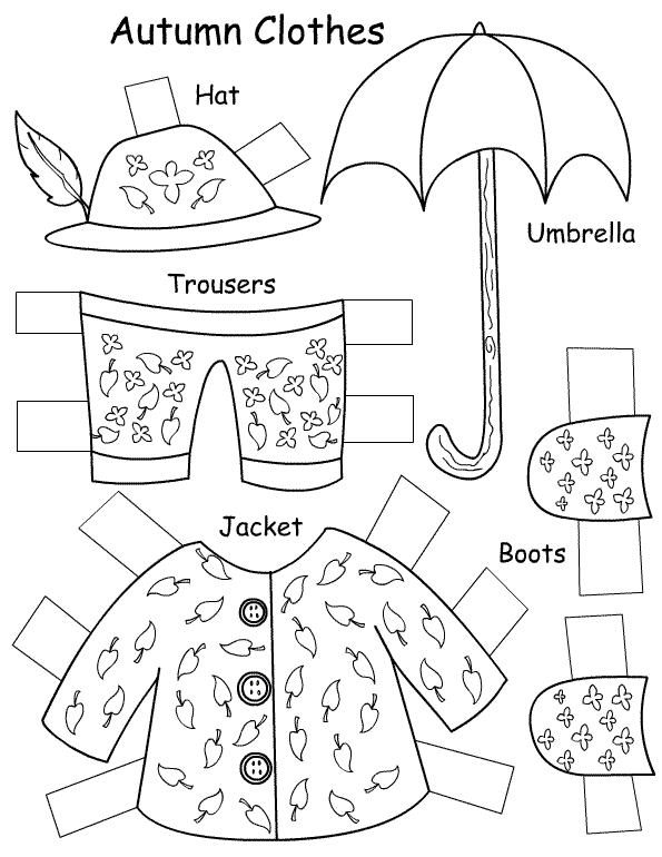 clothes worksheet clipart - photo #16