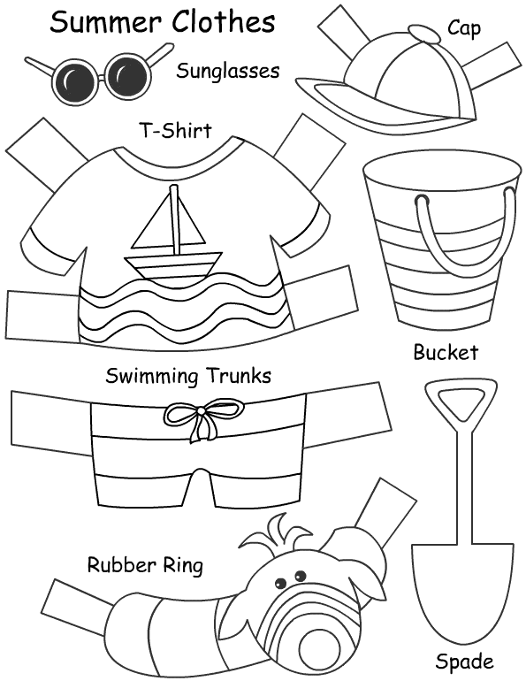 clothes worksheet clipart - photo #5