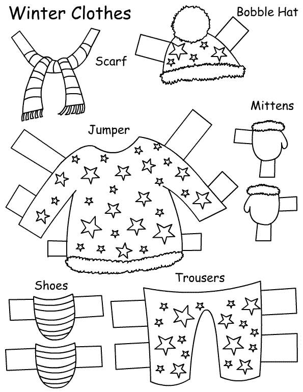 clothes worksheet clipart - photo #46