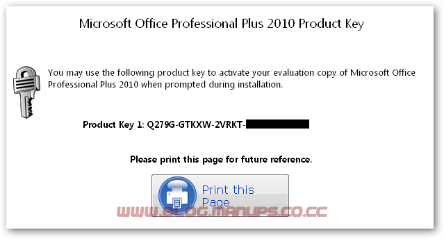 download office 2010 with product key