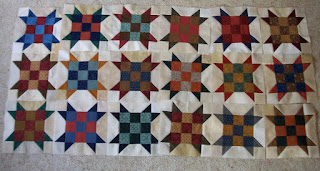 18 Sister's Choice quilt blocks for Grandma and Grandpa's Christmas quilt