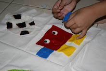 Clay's sewing quilts on his pillow case