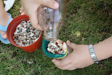 Pouring dirty water into simple water treatment tool
