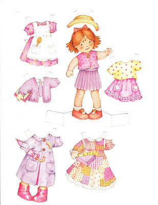 The Paper Collector: Rag doll paper doll greeting card