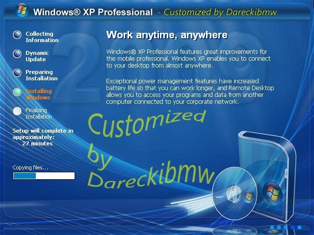 Windows dynamic. Windows XP professional sp3 Blue Moon.