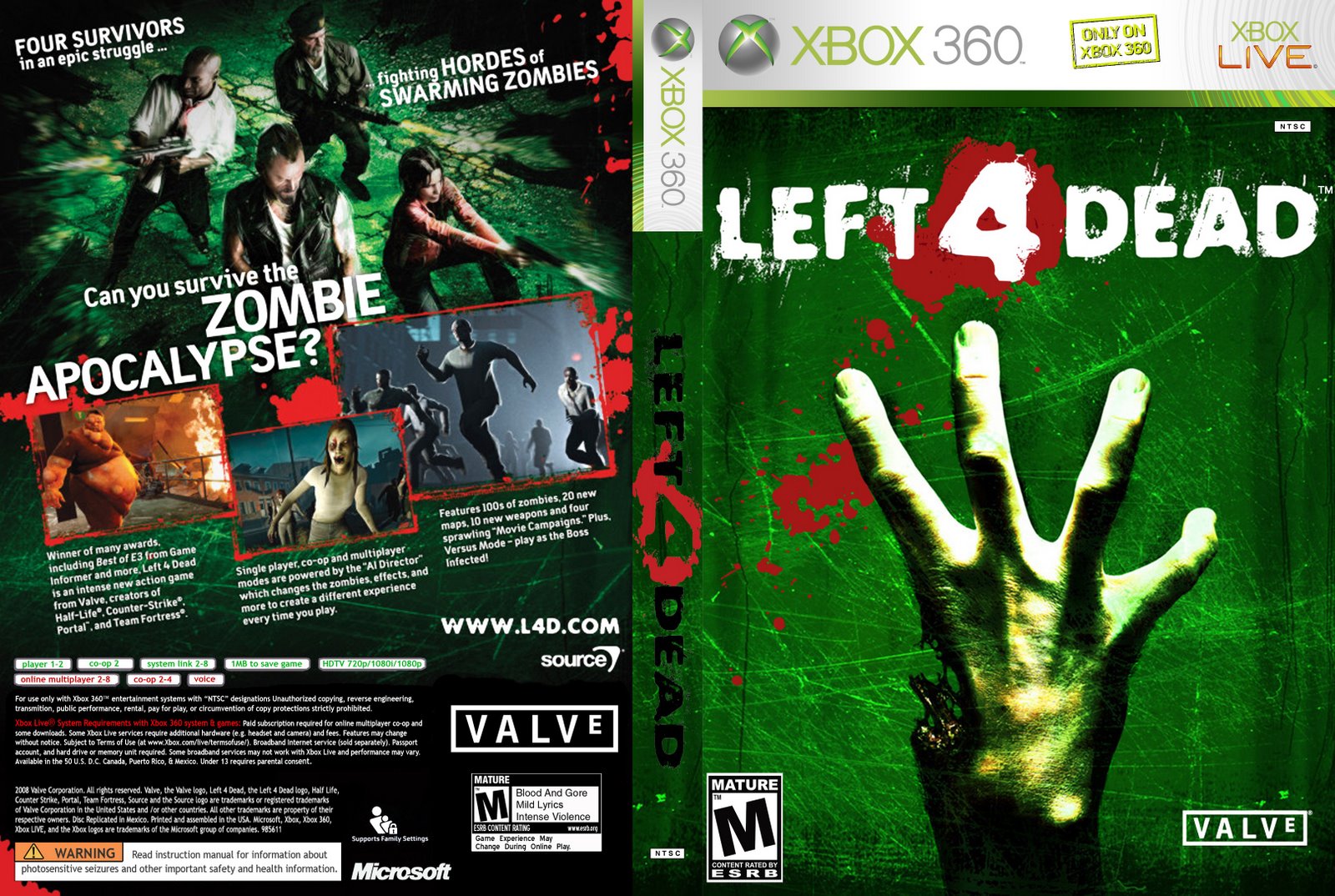 Games Covers Left 4 Dead Xbox 360.