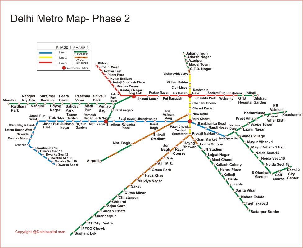 Dwarka Metro Station Map Delhi Metro Map