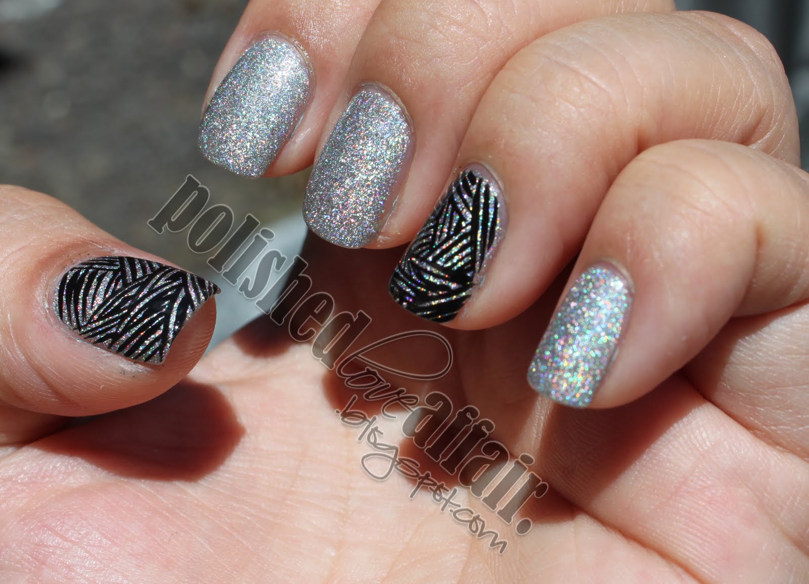 Polished Love Affair: OPI DS Coronation striped pattern mani